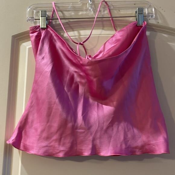Top halter pink satin twisted bust area very flattering. - Picture 3 of 3